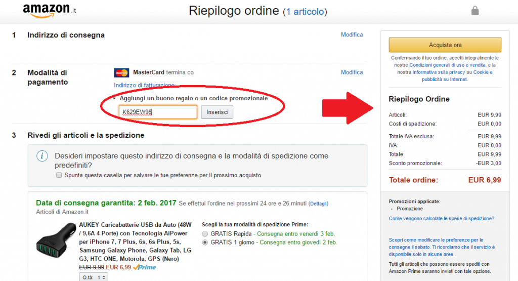 Guida Inserimento Codici Sconto Amazon - Offerte Dal Web