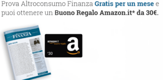 Buono Amazon da 30€ in omaggio con Altroconsumo Finanza