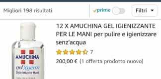Coronavirus: prezzi alle stelle dell’ Amuchina su Amazon!