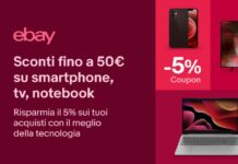 eBay: nuova promo su smartphone e TV, sconto del 5% con codice regalo