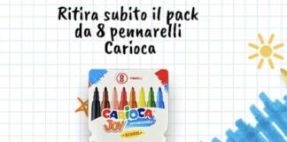 Kinder e Nutella regalano i pennarelli Carioca, PREMIO CERTO Carioca
