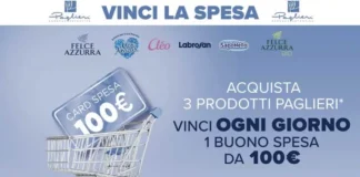 Paglieri e il nuovo concorso: 152 buoni in palio per una spesa da 100 €