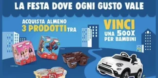 Una 500x per bambini GRATIS con Danone
