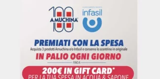 Super promo AMUCHINA e INFASIL: in regalo quasi 200 buoni spesa Amuchina e Infasil regalano 186 buoni spesa