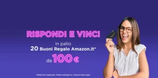 Tiscali, il nuovo concorso per vincere buoni Amazon da 100 €