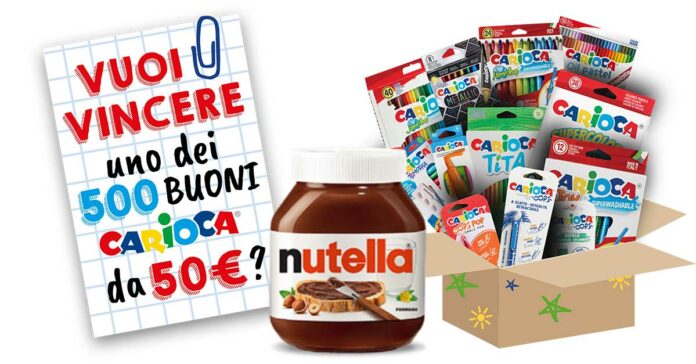 Back To School: il nuovo concorso Nutella Kinder per vincere 500 kit Carioca