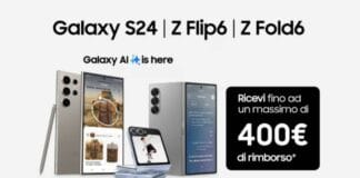 Samsung regala 400 EURO di cashback acquistando Galaxy S24, Z Flip 6 e Z Fold 6