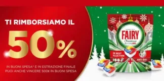 Concorso Fairy Natale: vinci buoni spesa da 500€ e ricevi il rimborso Concorso Fairy Natale: vinci buoni spesa da 500€ e ricevi il rimborso