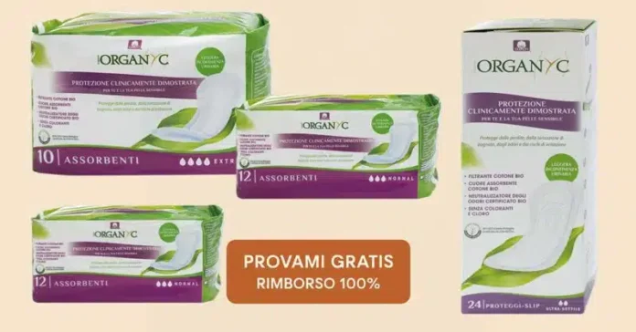 Organyc: provami gratis con rimborso fino a 16 euro sugli assorbenti