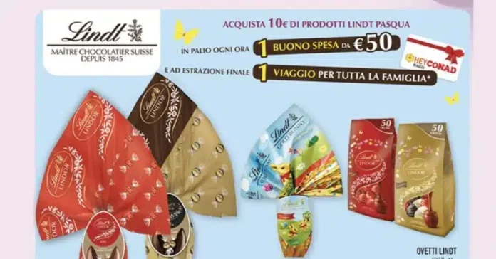 Lindt Buona Pasqua 2026: gift card Conad e viaggio tra i premi