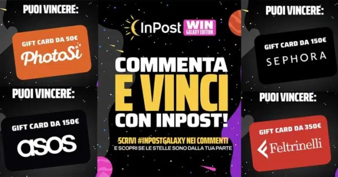InPost Win Galaxy Edition concorso: gift card fino a 500 euro su Instagram
