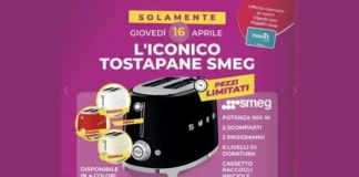 Smeg tostapane: da Tigotà arriva l’offerta a 39 euro con FideliTì