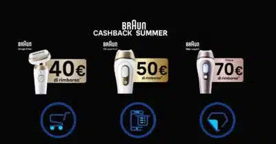 Cashback Braun Summer 2026, fino a 70 euro di rimborso su epilatori e IPL
