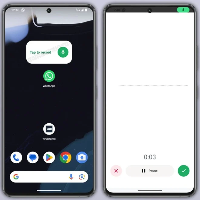 WhatsApp testa un nuovo widget Android che permette di registrare e inviare messaggi vocali direttamente dalla schermata Home, anche a più contatti contemporaneamente.
