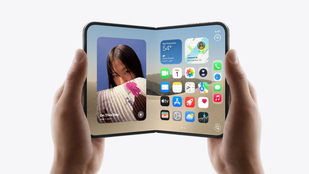 iPhone Duo inaugura l'era dei pieghevoli Apple con doppio display, A20 Pro a 2 nm, 32 core neurali, fotocamera Fusion da 48 MP e autonomia fino a 45 ore.
